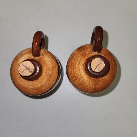 Vintage Dunsbury Pottery Oil & Vinegar Stoneware Jugs With Corks HG11 - Picture 4 of 7